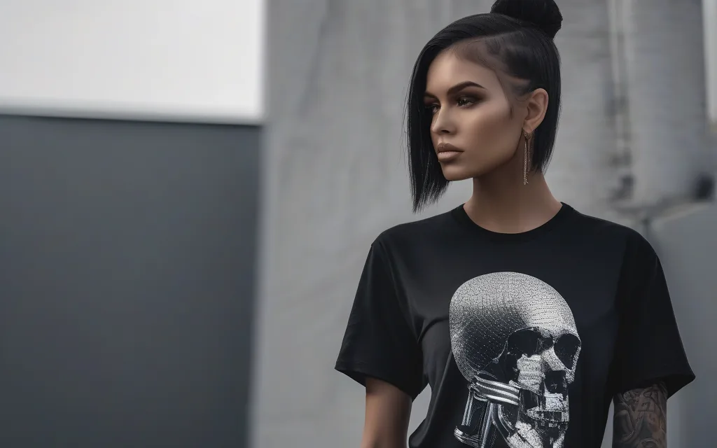 Black skull shirt styled with gothic dark fashion details