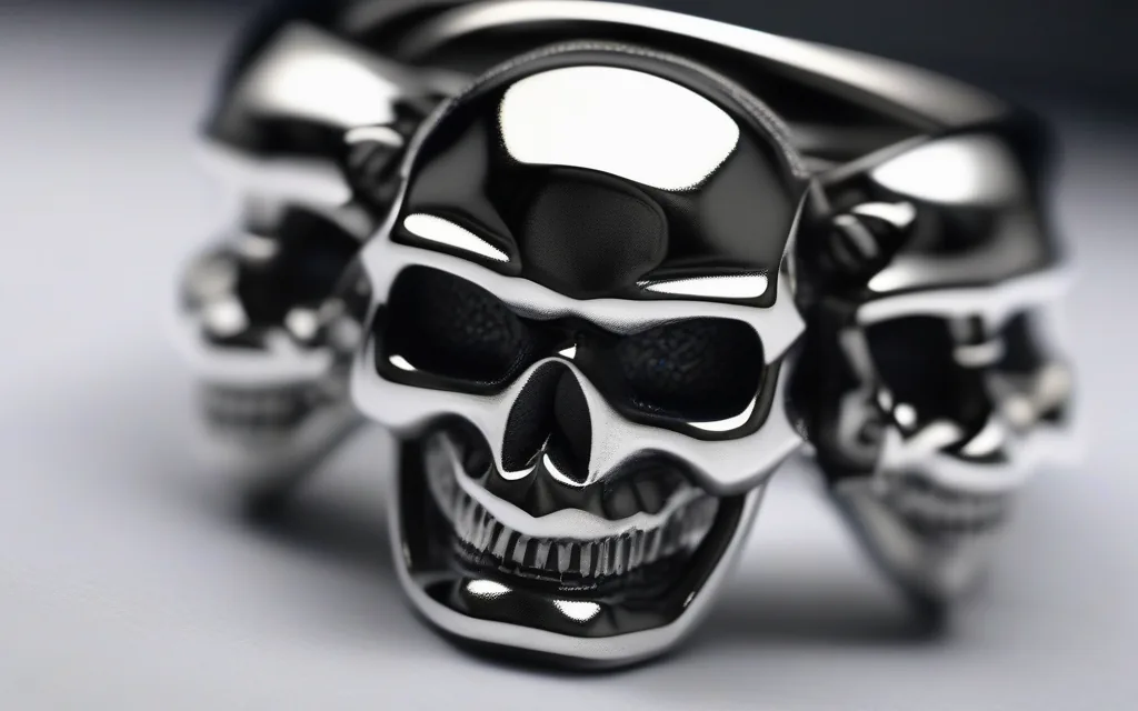 Biker skull style with silver skull accessories