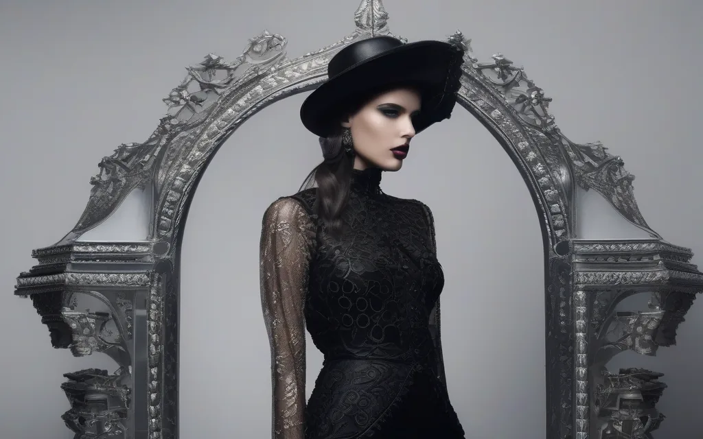 Gothic skull style editorial portrait