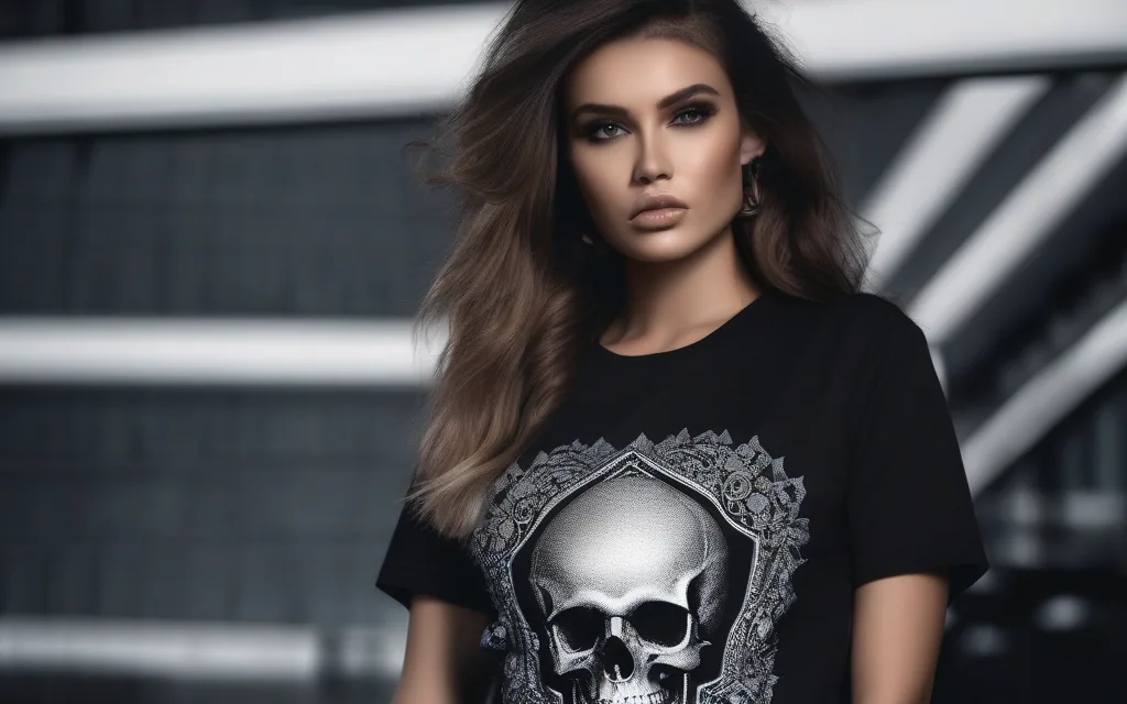 Black skull shirt styled in alternative fashion