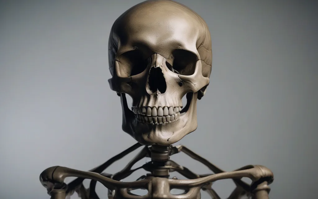 Skeleton porch decor with Halloween skulls and dark seasonal styling